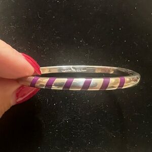 925 STERLING SILVER MEXICO PURPLE HINGED BANGLE